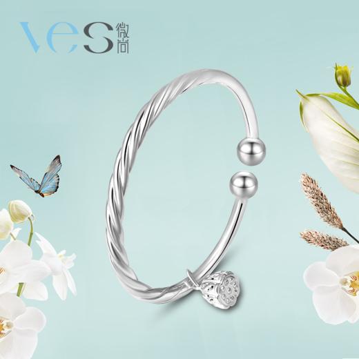 麻花莲蓬足银9999开口手镯 商品图0