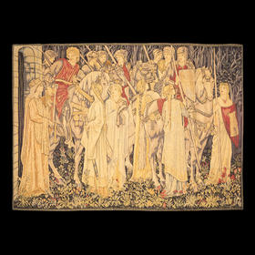 独角鹿西洋古董20世纪法国奥布松织造工坊寻求圣杯羊毛丝绸挂毯