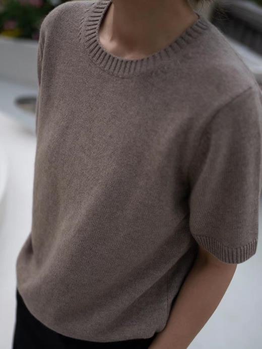 Puree｜#1967 short sleeves cashmere TOP 羊绒短袖针织上衣 [白 / 驼 / 绿 / 蓝 / 黄] 商品图4