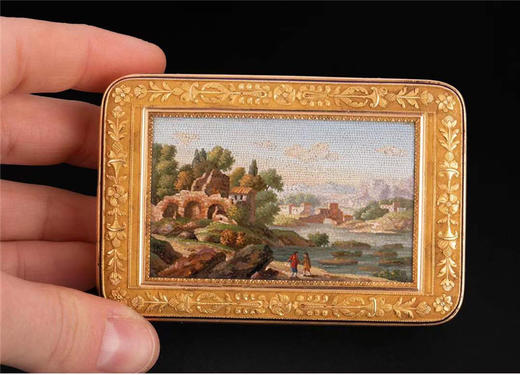 独角鹿西洋古董欧洲极细马赛克珐琅黄金方形欧式珍宝盒首饰盒 商品图1