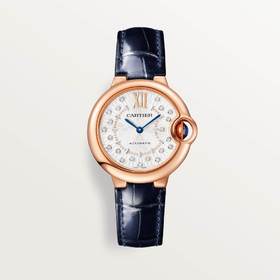 卡地亚 Cartier Ballon Bleu de Cartier 蓝气球腕表 33毫米 18K玫瑰金 自动上链 WGBB0052