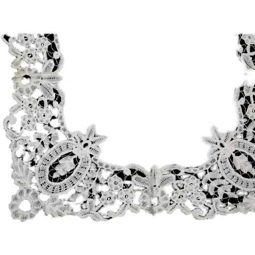 独角鹿西洋古董19世纪末比利时出品花卉主题棒槌蕾丝工艺蕾丝方巾 商品图4