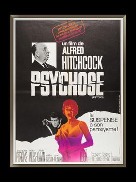 独角鹿西洋古董Alfred Hitchcock执导制作美国电影惊魂记原版海报