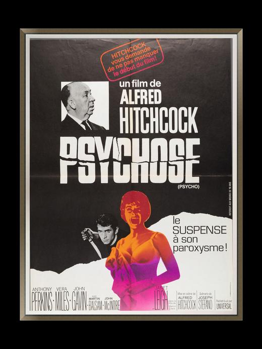 独角鹿西洋古董Alfred Hitchcock执导制作美国电影惊魂记原版海报 商品图0