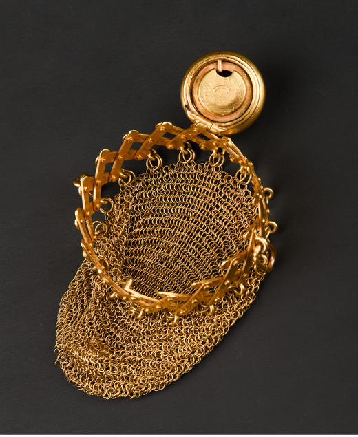 独角鹿西洋古董1890年代欧洲出品18K黄金编织工艺古董零钱袋 商品图4