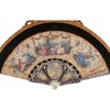 独角鹿西洋古董法国贵族游园主题丝绸扇面镂空鎏金扇骨折扇摆件 商品缩略图4