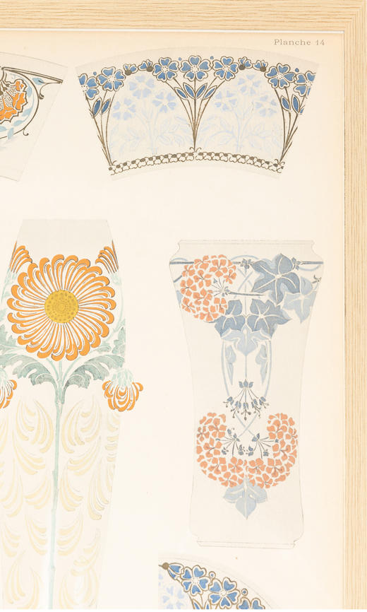 独角鹿西洋古董法国塞弗尔瓷窑出版彩色凹版印刷艺术装饰画稿 商品图3