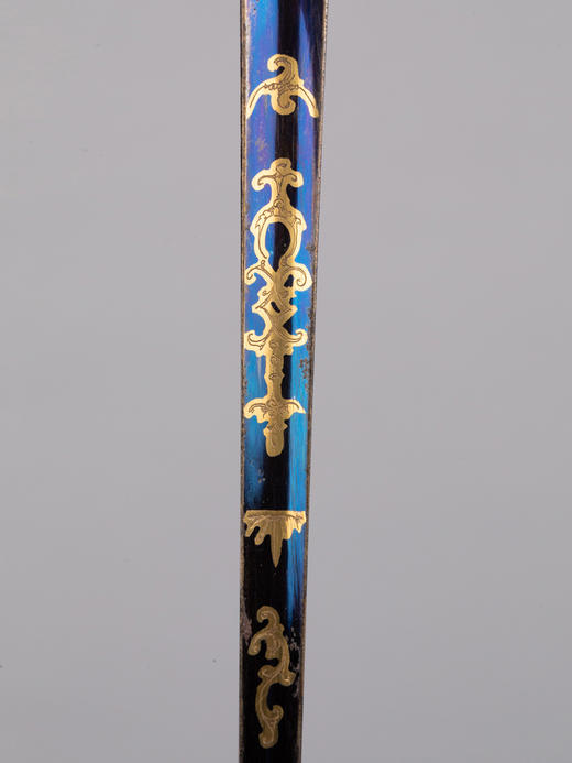 独角鹿西洋古董纯银镀金精雕满天星纹饰珐琅嵌莱茵石剑柄正装佩剑 商品图4