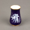 独角鹿西洋古董摆件1880年代德国梅森出品钴蓝色搪瓷小花瓶 商品缩略图2
