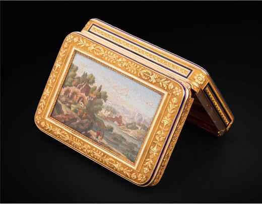 独角鹿西洋古董欧洲极细马赛克珐琅黄金方形欧式珍宝盒首饰盒 商品图4