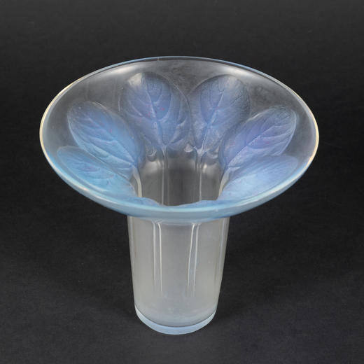 独角鹿西洋古董新艺术时期莱俪签名VIOLETTES-紫罗兰水晶花瓶摆件 商品图3