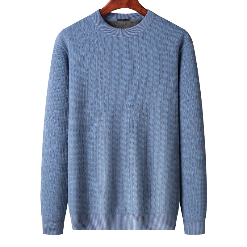 圣得西男士加绒加厚保暖圆领卫衣冬季时尚纯色针织衫毛衣2262978048