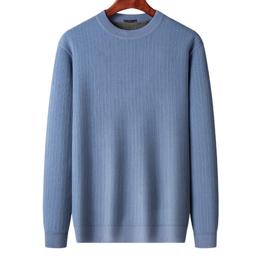 圣得西男士加绒加厚保暖圆领卫衣冬季时尚纯色针织衫毛衣2262978048 商品图0