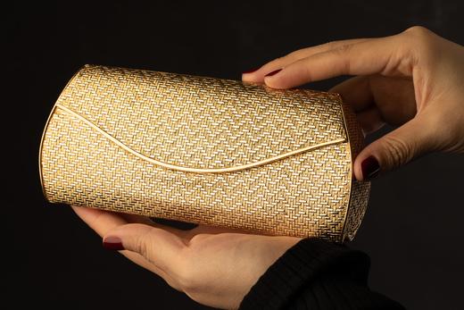 独角鹿西洋古董意大利出品18K黄金编织晚宴包 商品图4