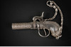 独角鹿西洋古董欧洲镀银雕花手枪造型水晶香水瓶 商品缩略图2