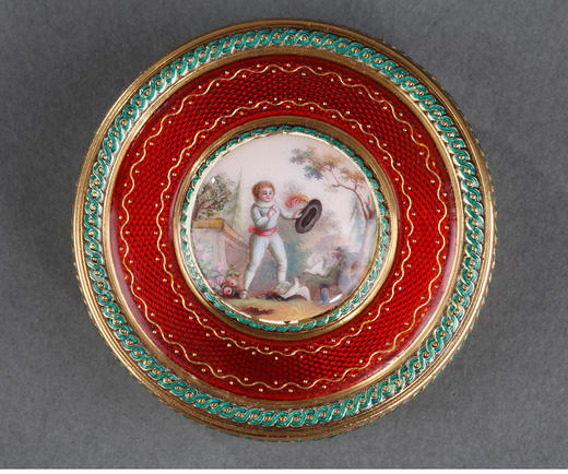 独角鹿西洋古董18K金玑镂纹珐琅法式首饰盒欧式珍宝盒古典主题 商品图1