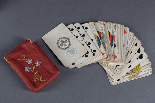 独角鹿西洋古董拿破仑三世时期毛刺木木制细木镶嵌母贝黄铜游戏盒 商品图3