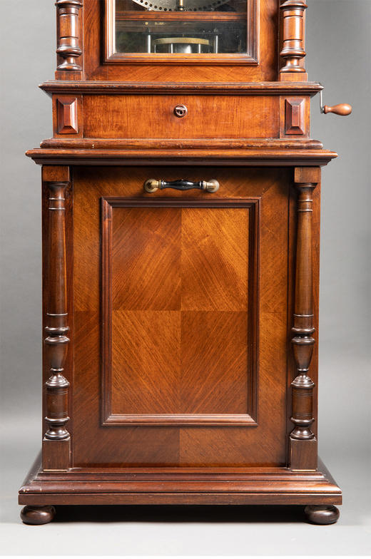 独角鹿西洋古董德国Polyphon精雕木质外盒大型唱盘投币立式音乐柜 商品图4