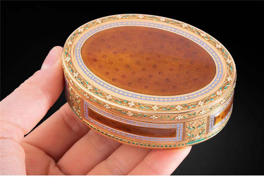 独角鹿西洋古董摆件欧洲珐琅装饰黄金花枝雕饰圆形首饰盒珍宝盒 商品图1