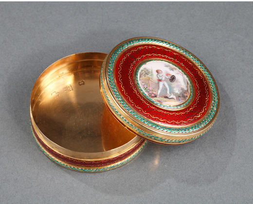 独角鹿西洋古董18K金玑镂纹珐琅法式首饰盒欧式珍宝盒古典主题 商品图4