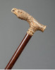 独角鹿西洋古董法国黄金鹰首雕刻卷草纹浮雕杖柄铃兰木杖身手杖 商品缩略图2