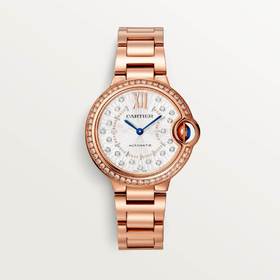 卡地亚 Cartier Ballon Bleu de Cartier 蓝气球腕表 33毫米 18K玫瑰金 自动上链 WJBB0082