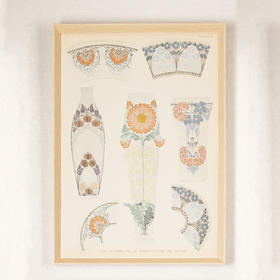 独角鹿西洋古董法国塞弗尔瓷窑出版彩色凹版印刷艺术装饰画稿