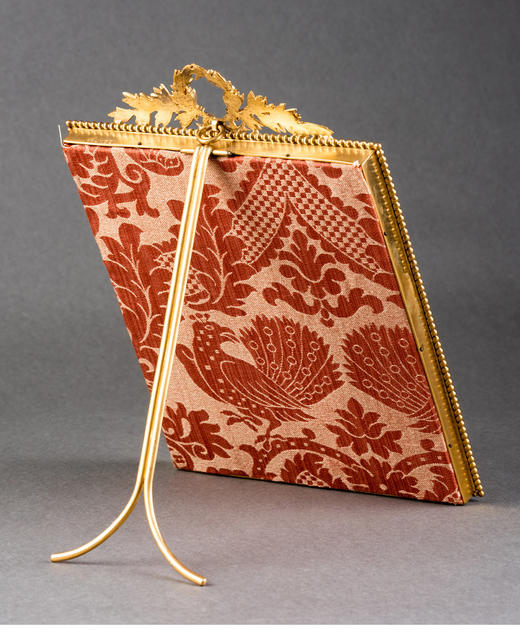 独角鹿西洋古董摆件法国路易十六风铜鎏金相框嵌手绘少女细密画像 商品图3