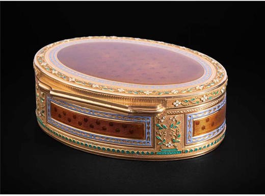 独角鹿西洋古董摆件欧洲珐琅装饰黄金花枝雕饰圆形首饰盒珍宝盒 商品图4