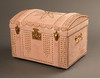 独角鹿西洋古董法国铆钉花纹浅粉色麂皮丝绸里衬多层珠宝箱 商品缩略图4
