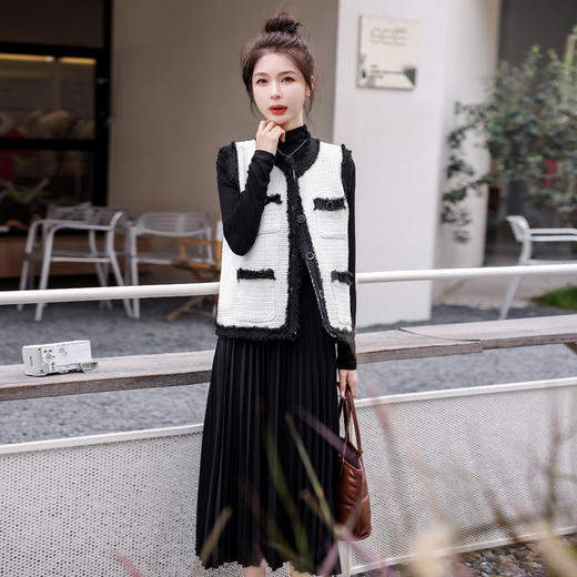 小个子显高时尚套装秋冬季温柔韩系小香风三件套裙HR-WX22869 商品图0