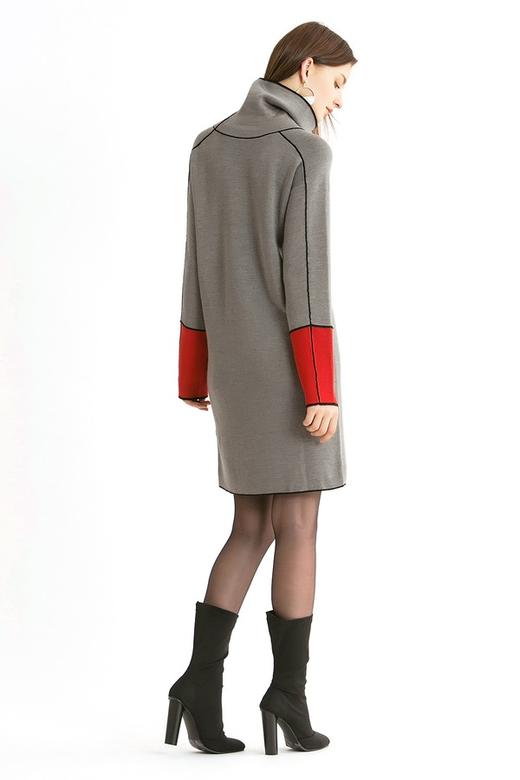 ELLA JADE 气质灰堆堆领连衣裙 299 商品图5