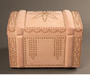 独角鹿西洋古董法国铆钉花纹浅粉色麂皮丝绸里衬多层珠宝箱 商品缩略图3