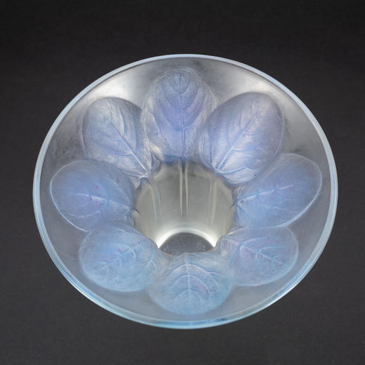 独角鹿西洋古董新艺术时期莱俪签名VIOLETTES-紫罗兰水晶花瓶摆件 商品图4