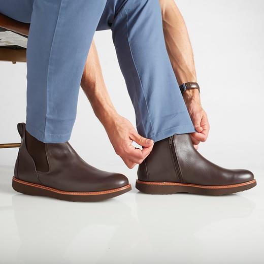 限时特价——葡萄牙原产手工制作时尚舒适高品质男士皮靴褐色M2171（超轻款） 商品图10