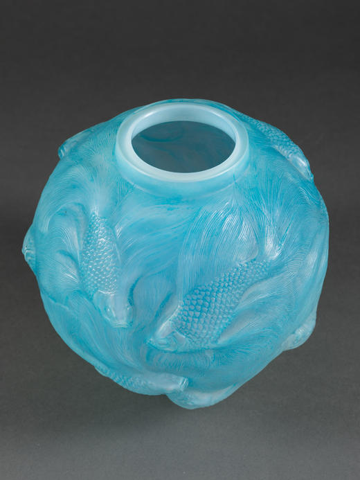 独角鹿西洋古董莱俪LALIQUE工坊出品FORMOSE锦鲤款欧泊水晶花瓶 商品图4