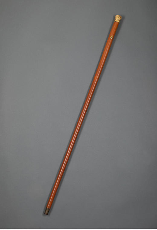 独角鹿西洋古董英国黄金浮雕杖柄马六甲藤木杖身古董手杖 商品图1