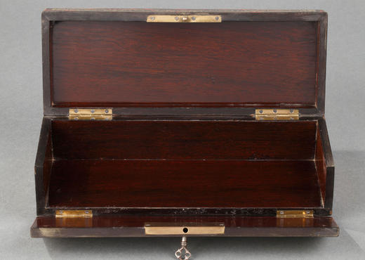 独角鹿西洋古董19世纪法国出品布勒镶嵌良苕纹饰紫檀木珍宝盒 商品图3