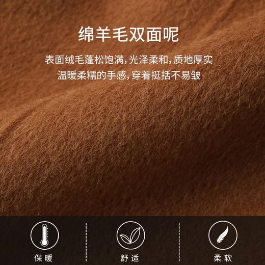 玳莎双面呢短外套女22冬季新款简约气质显瘦翻领毛呢大衣小个子  CD37302 商品图3