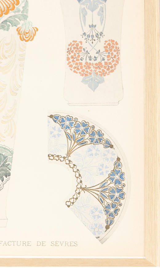 独角鹿西洋古董法国塞弗尔瓷窑出版彩色凹版印刷艺术装饰画稿 商品图4