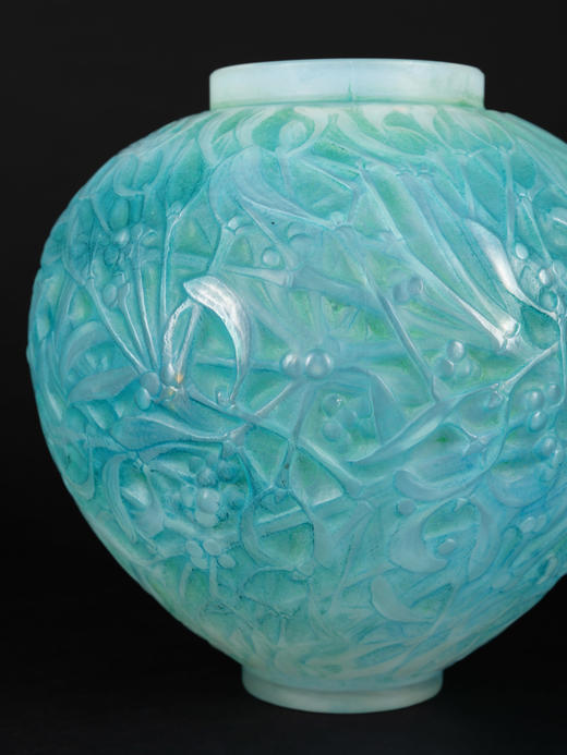 独角鹿西洋古董新艺术时期大师莱俪签名《GUI-寄生》水晶花瓶摆件 商品图3