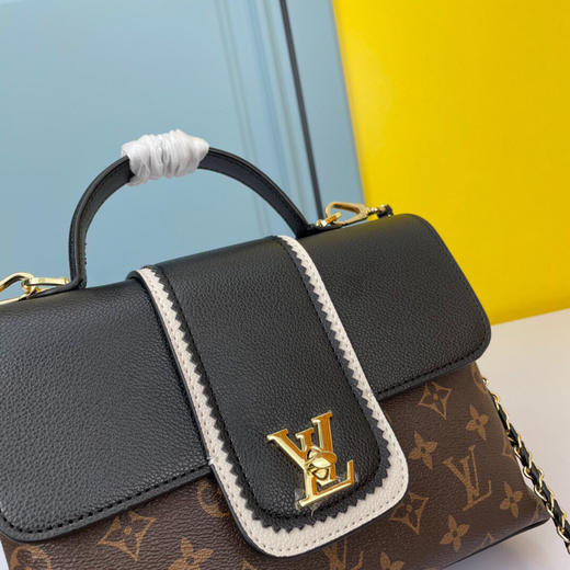 秋冬特惠💰600 LV女士包包老花牛皮 手提包翻盖配色斜挎包44127 商品图3