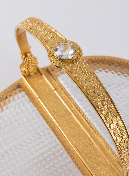 独角鹿西洋古董法国查理十世时期出品雕花铜鎏金镶嵌水晶珍宝盒 商品图4