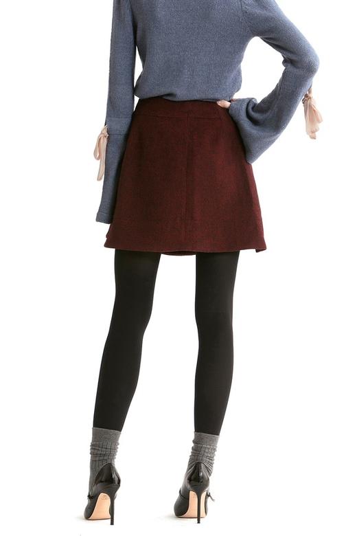 LILY 酒红色羊呢短裙 357 商品图4