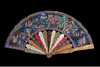 独角鹿西洋古董广东十三行银鎏金累丝烧蓝贝壳檀木双面手绘折扇 商品缩略图1