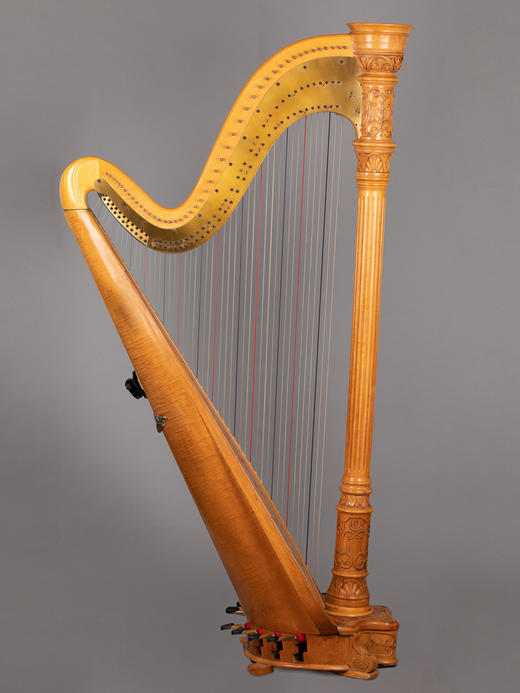 独角鹿西洋古董Lyon&Healy Style 17系列精雕花叶纹46弦枫木竖琴 商品图3