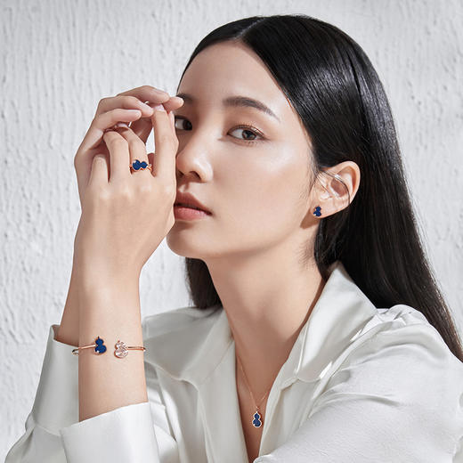 ［东方幸趣］18K玫瑰金青金石镶钻项坠#岱川 商品图4