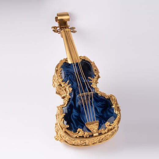 独角鹿西洋古董19世纪拿破仑三世风格小提琴造型欧式珠宝盒珍宝盒 商品图0
