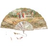 独角鹿西洋古董法国著名画师签名手绘天鹅皮扇面描金母贝扇骨折扇 商品缩略图4
