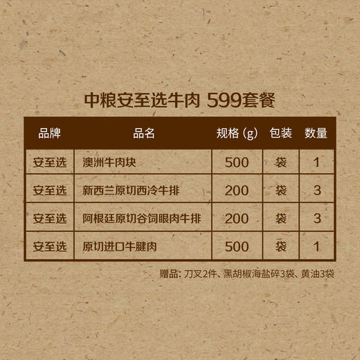中粮安至选牛肉599套餐 商品图1